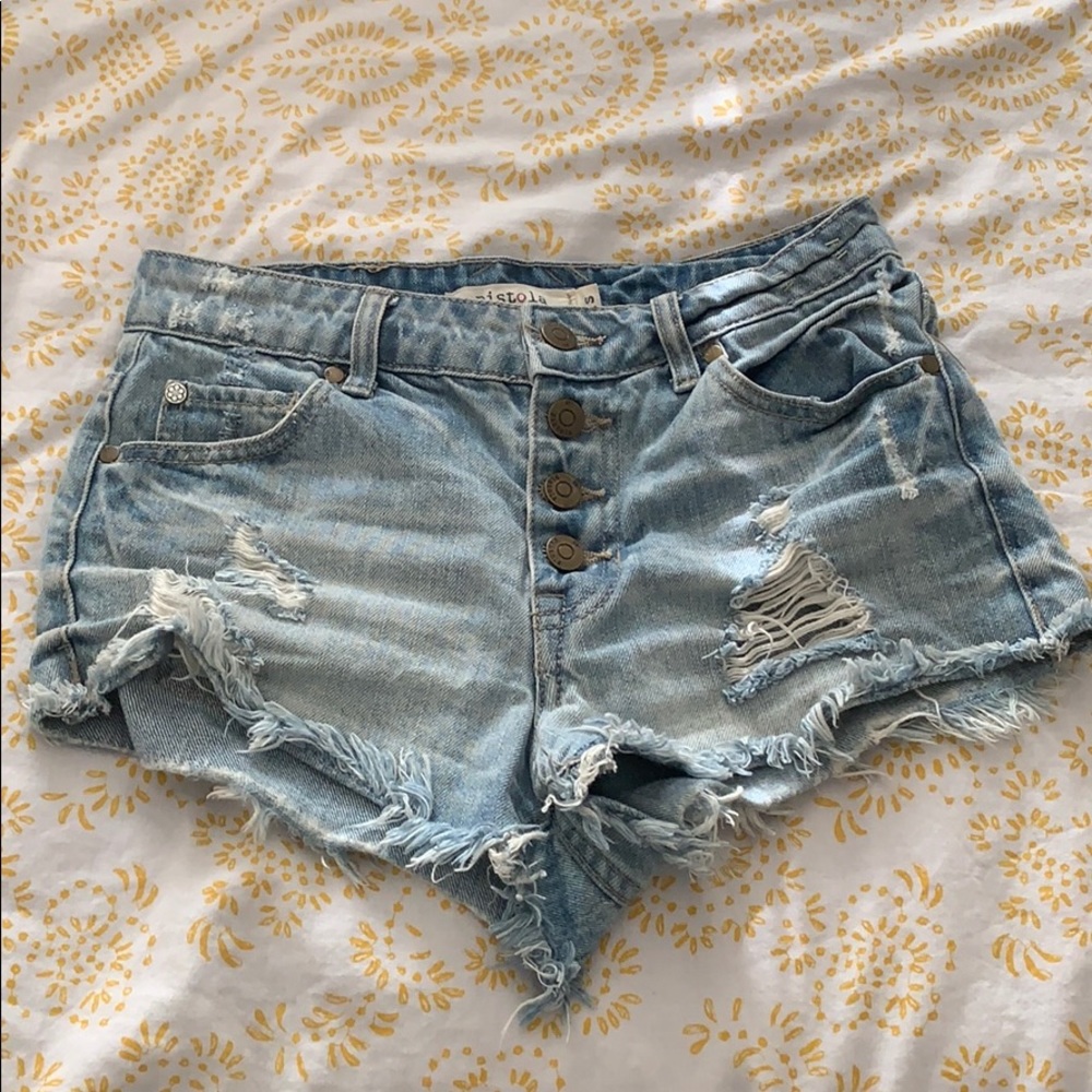 Pistola distressed jean shorts